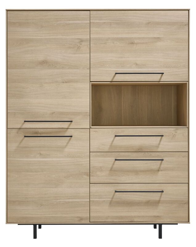 Opbergkast Ricco fresh oak melamine, 125x45x156 cm