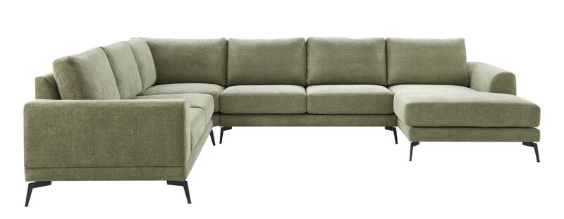 Hoekbank Flandria green, pocketvering i.c.m. visco-schuim zitting