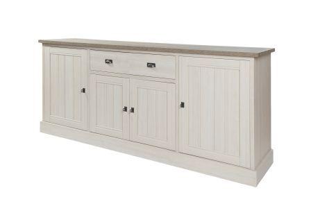 Dressoir Yumali lariks met kristal eik lichtbruin