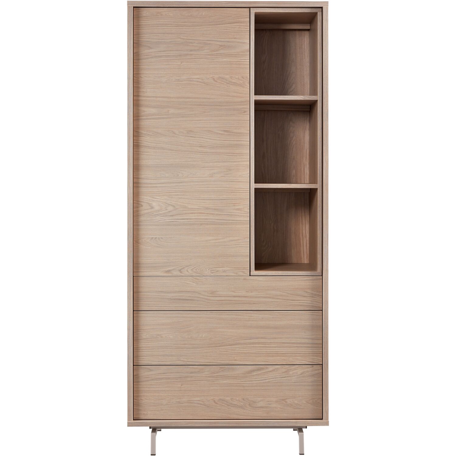 Opbergkast Famosa 1 deurs 3 lades 3 open vakken misty oak decor Opbergkast Famosa 1 deurs 3 lades 3 open vakken misty oak decor