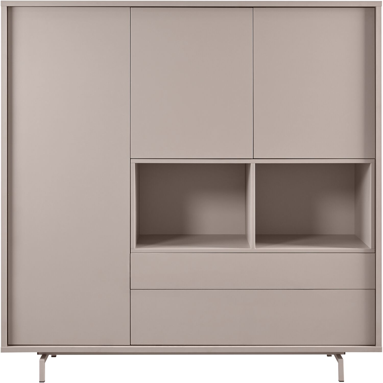 Opbergkast Famosa 3 deurs 2 lades 2 open vakken stone grey decor Opbergkast Famosa 3 deurs 2 lades 2 open vakken stone grey decor