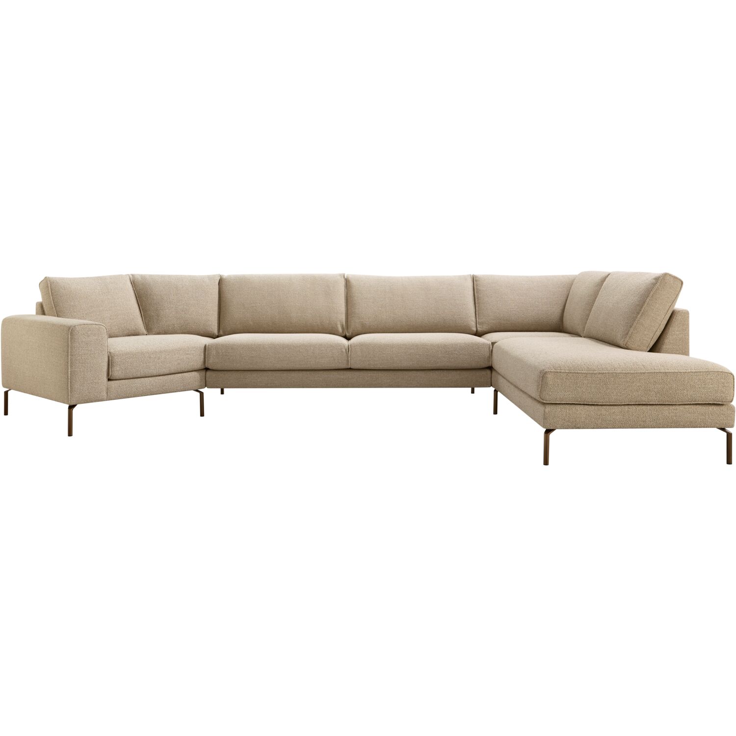 Hoekbank Linoza pocketvering met bonellvering en traagschuim in liver