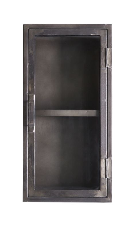 Wandkastje Carpino 70 x 35 x 25 metaal glas