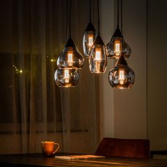 Hanglamp Lungo smoke glas, 46x120 cm