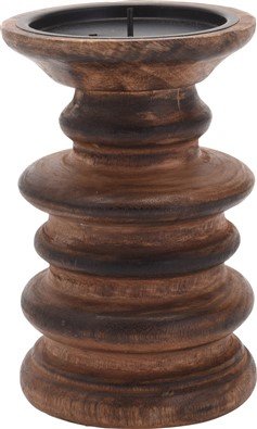 Kandelaar Musone naturel hout, 10x15 cm