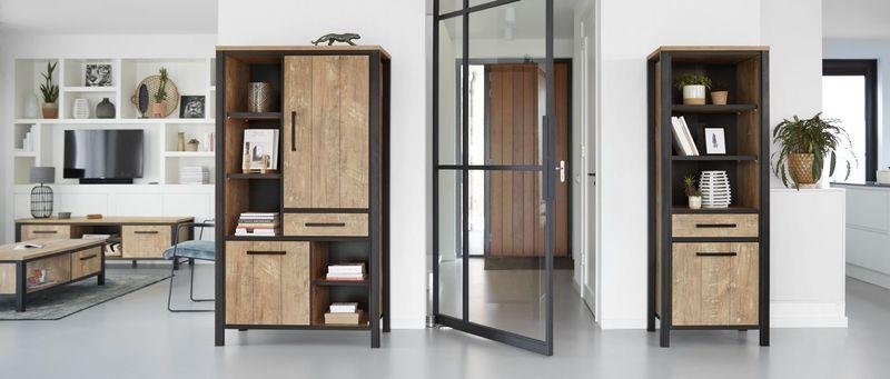 Boekenkast Mendiga 189 x 69 orange teak wood