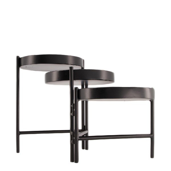 Bijzettafel Mondavio zwart, 65 x 19,5 x 28 cm