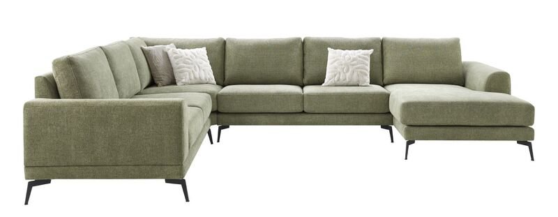 Hoekbank Flandria pocketvering i.c.m. visco-schuim zitting groen