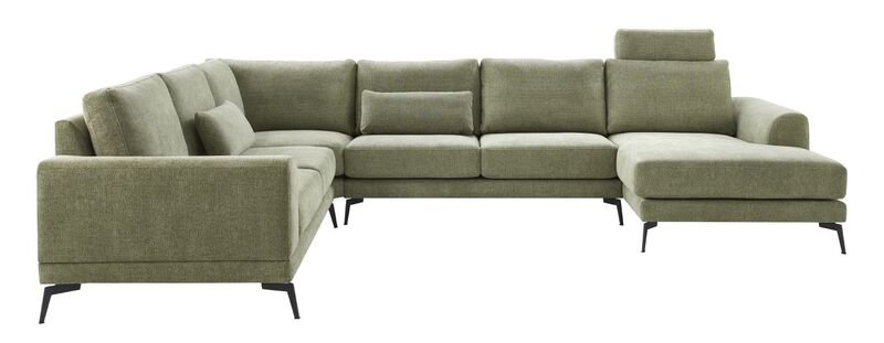 Hoekbank Flandria pocketvering i.c.m. visco-schuim zitting groen