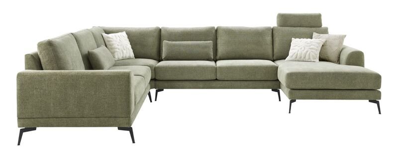 Hoekbank Flandria pocketvering i.c.m. visco-schuim zitting groen