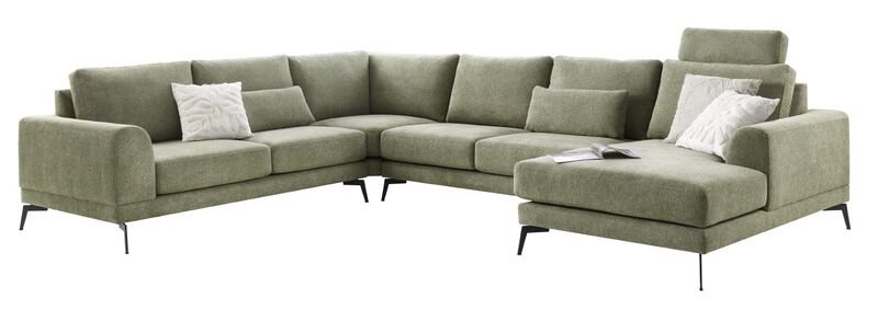 Hoekbank Flandria pocketvering i.c.m. visco-schuim zitting groen