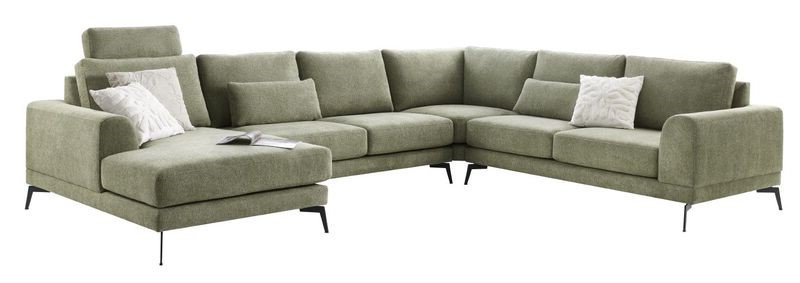 Hoekbank Flandria pocketvering i.c.m. visco-schuim groen