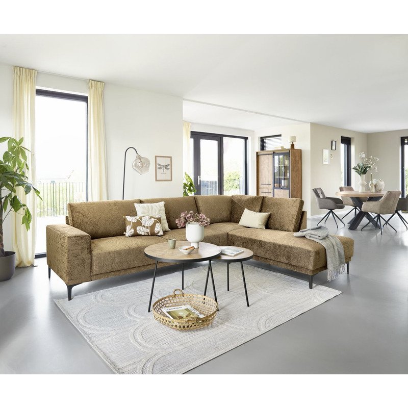 Hoekbank Clanton polyether zitting brandy