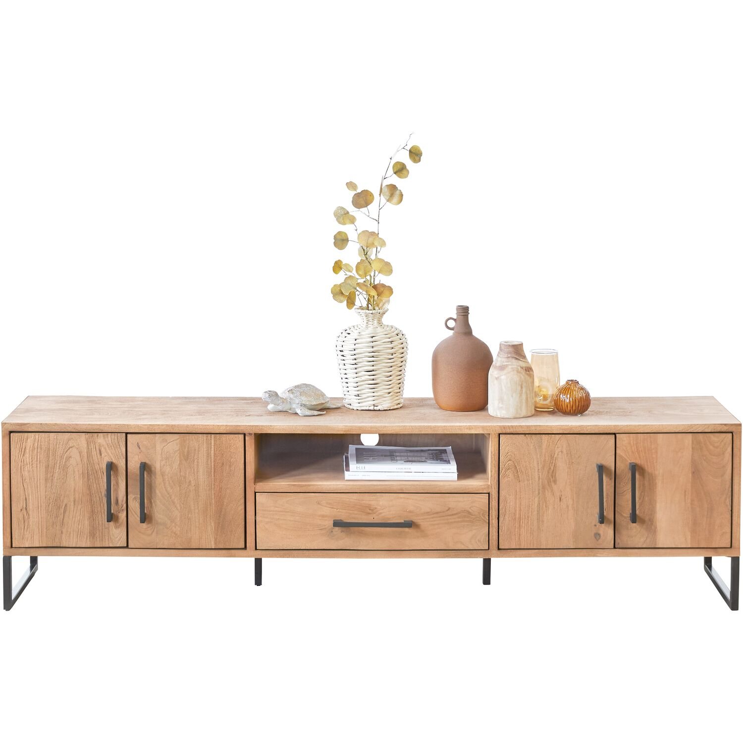 TV-meubel Piastra  mangohout naturel 48 x 188 x 40 cm