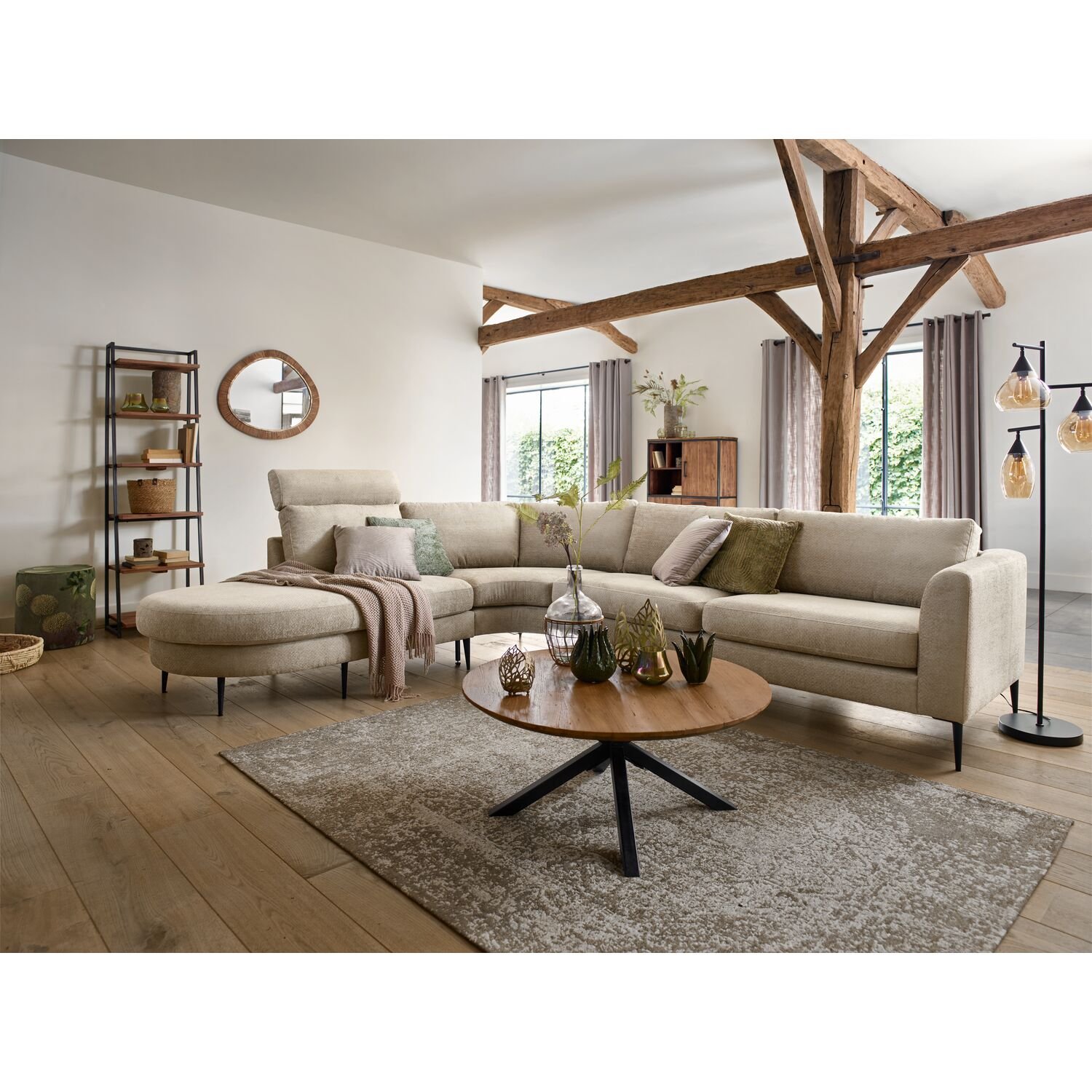 Wandmeubel Romaro 190 x 55 teak mix rough