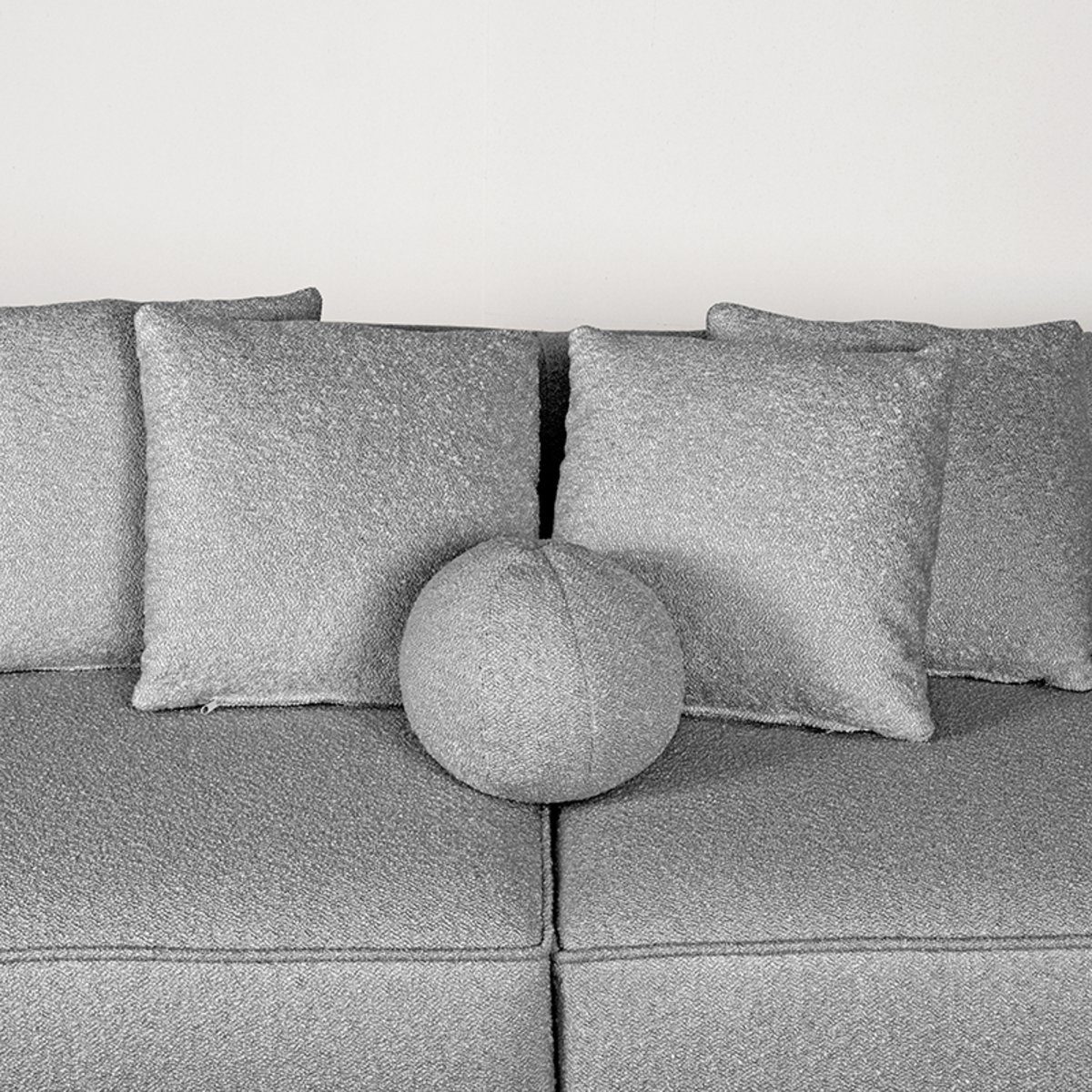 Hoekbank Flori schuim zitting grijs bouclé