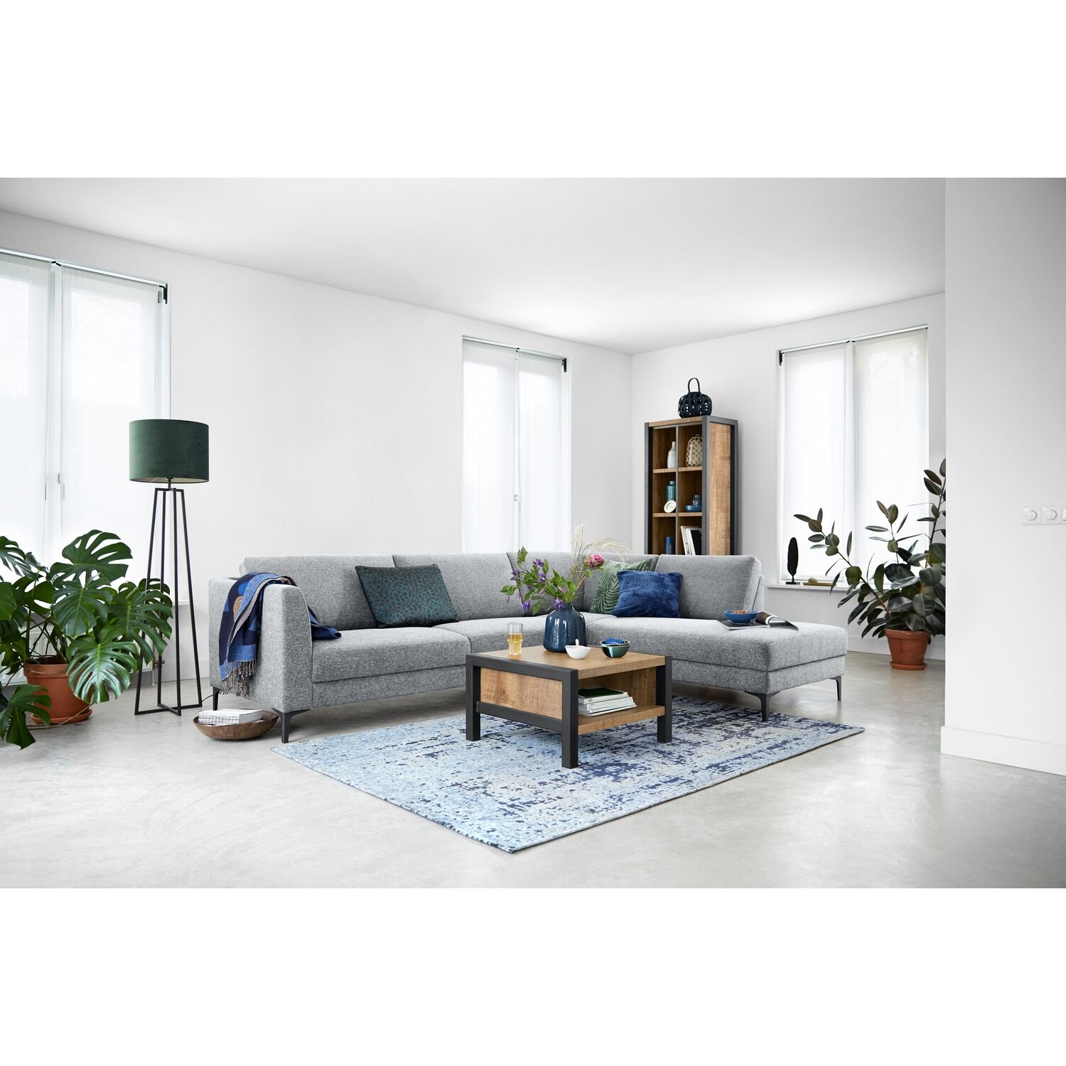 Hoekbank Gulnare polyetherschuim zitting grijs