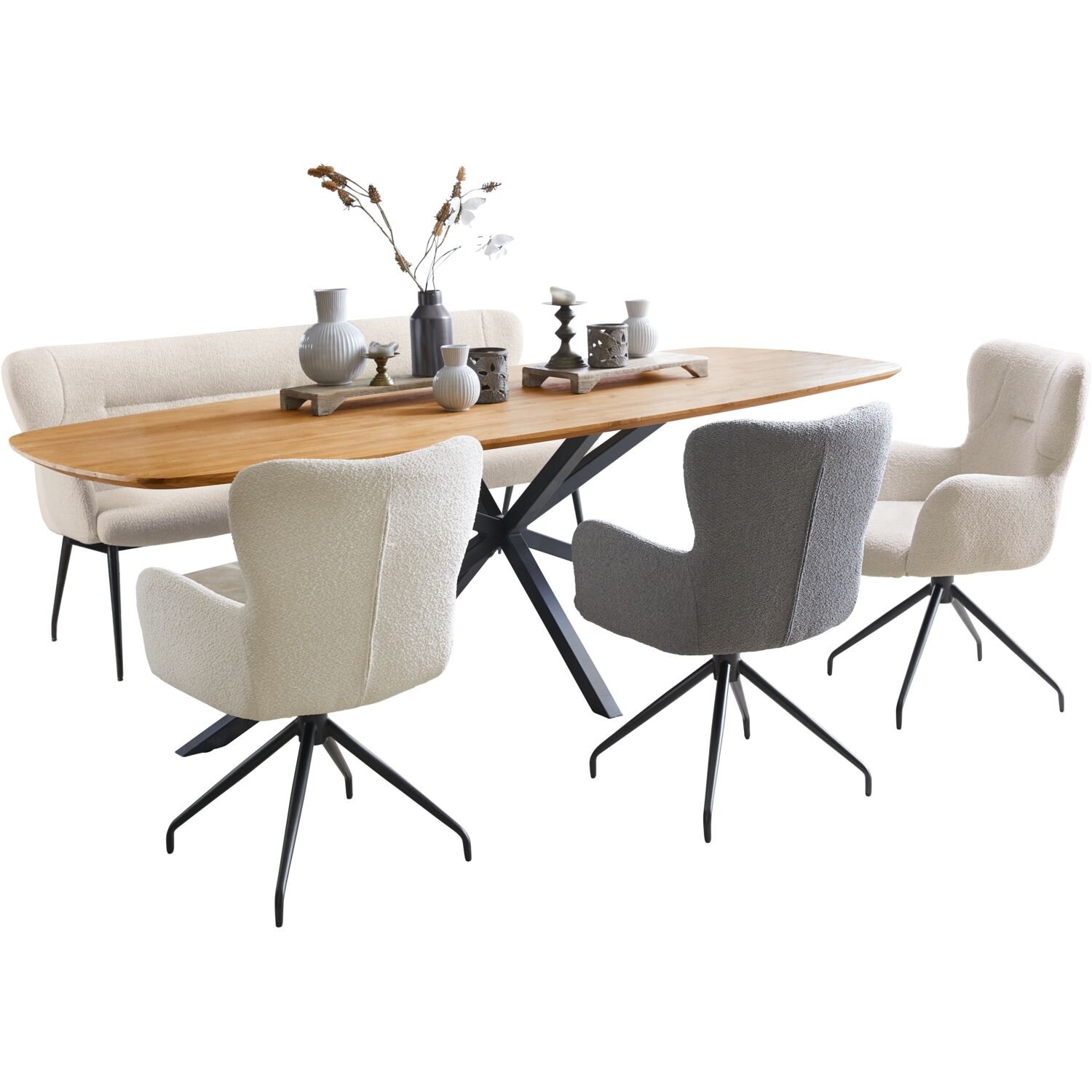 Eettafel Aska deens ovaal 260x110 teak naturel brushed