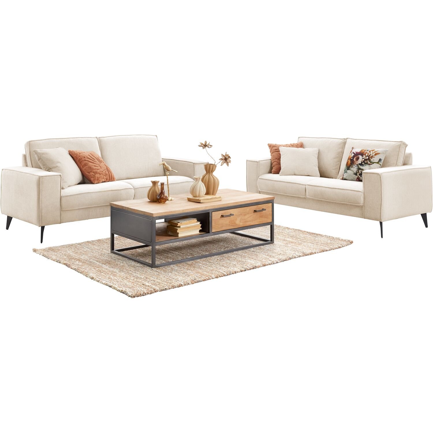 2,5 (2x70) zitsbank HR-schuim, naturel