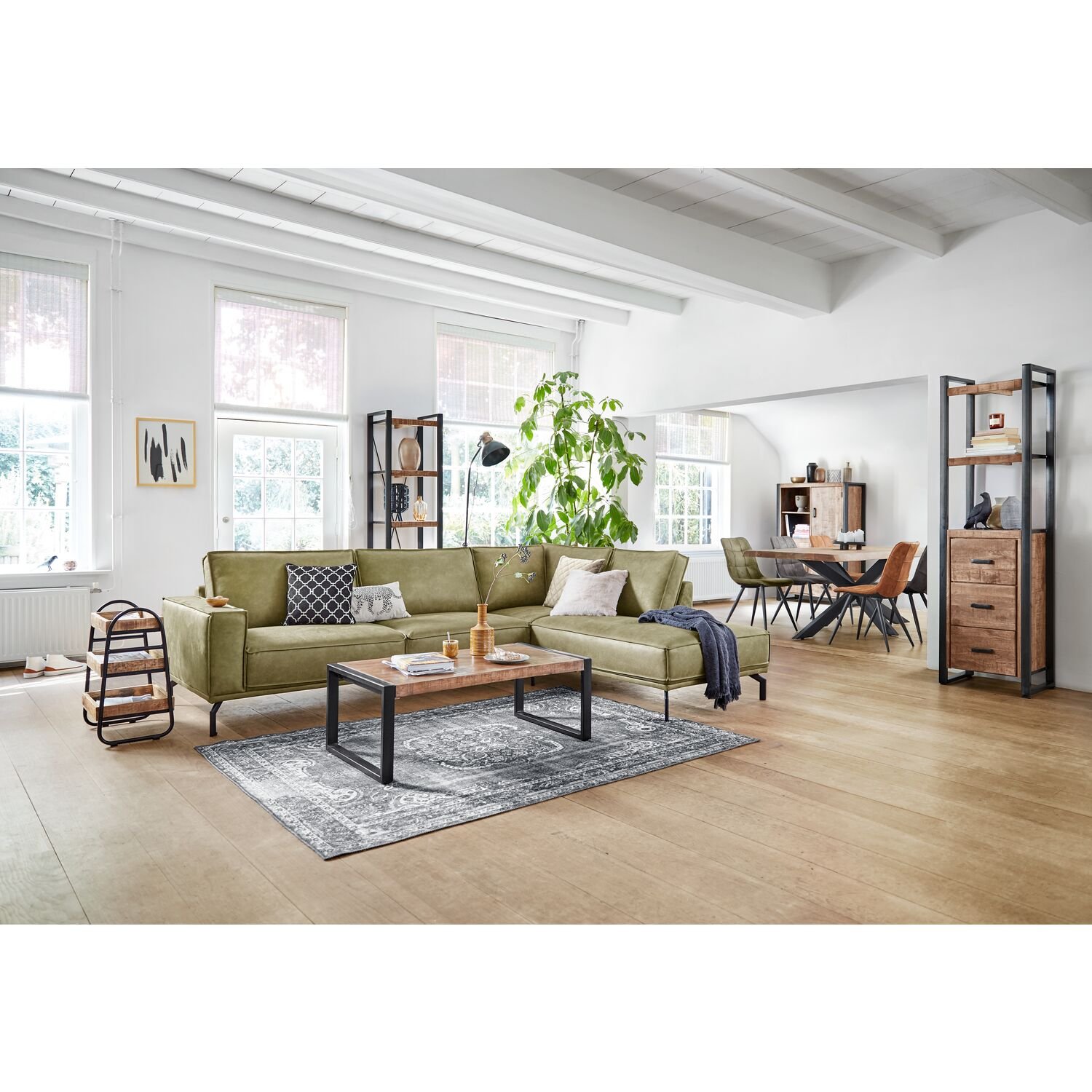 Hoekbank Alburg HR-schuim zitting groen