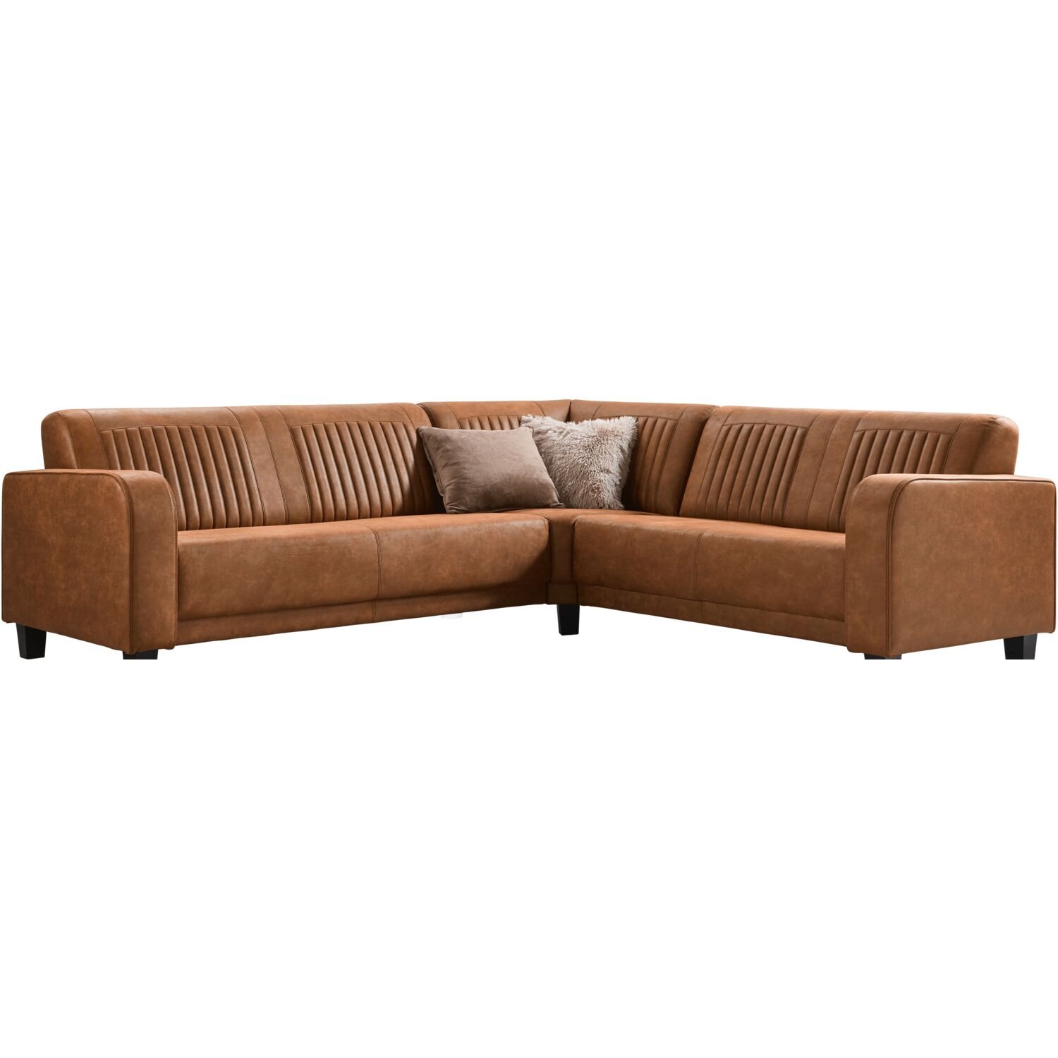 Hoekbank Mills HR-schuim zitting cognac