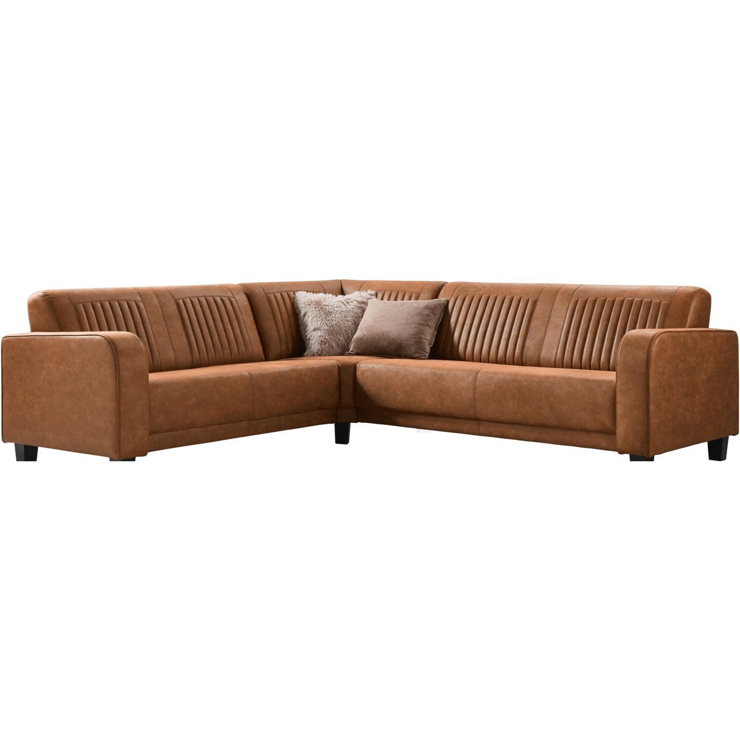 Hoekbank Mills HR-schuim zitting cognac