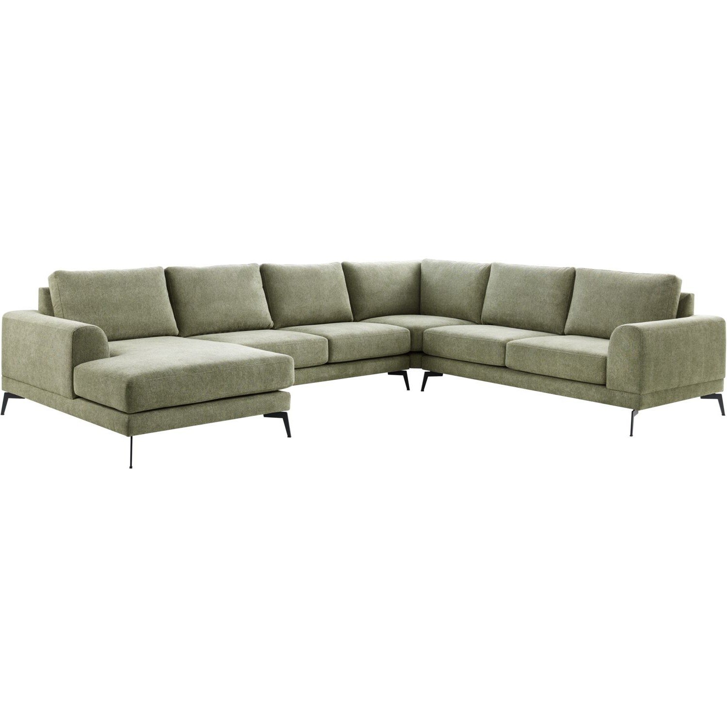 Hoekbank Flandria green, pocketvering i.c.m. visco-schuim