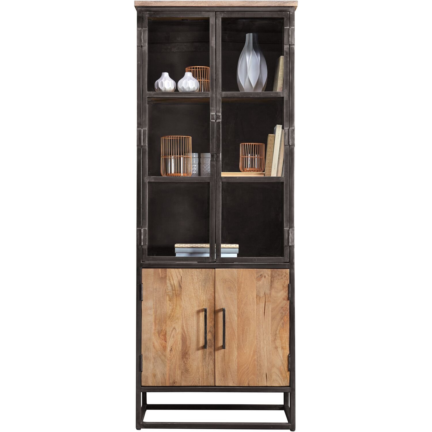 Vitrinekast Mesola mangohout naturel