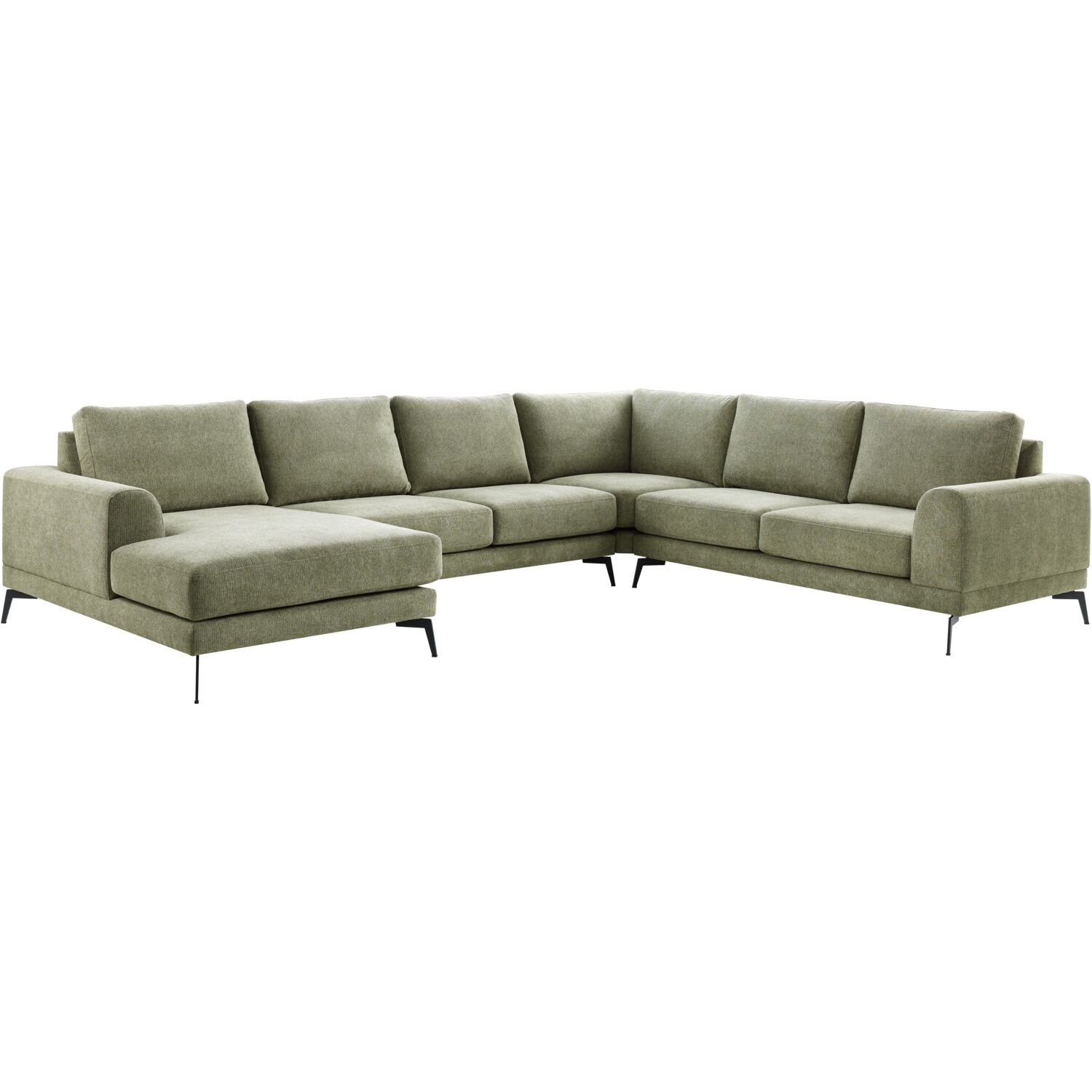 Hoekbank Flandria green, pocketvering i.c.m. visco-schuim