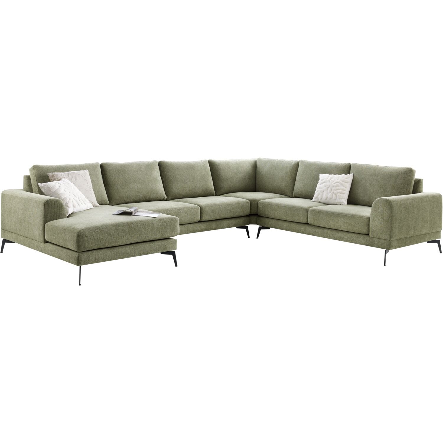 Hoekbank Flandria green, comfortschuim i.c.m. HR-schuim zitting