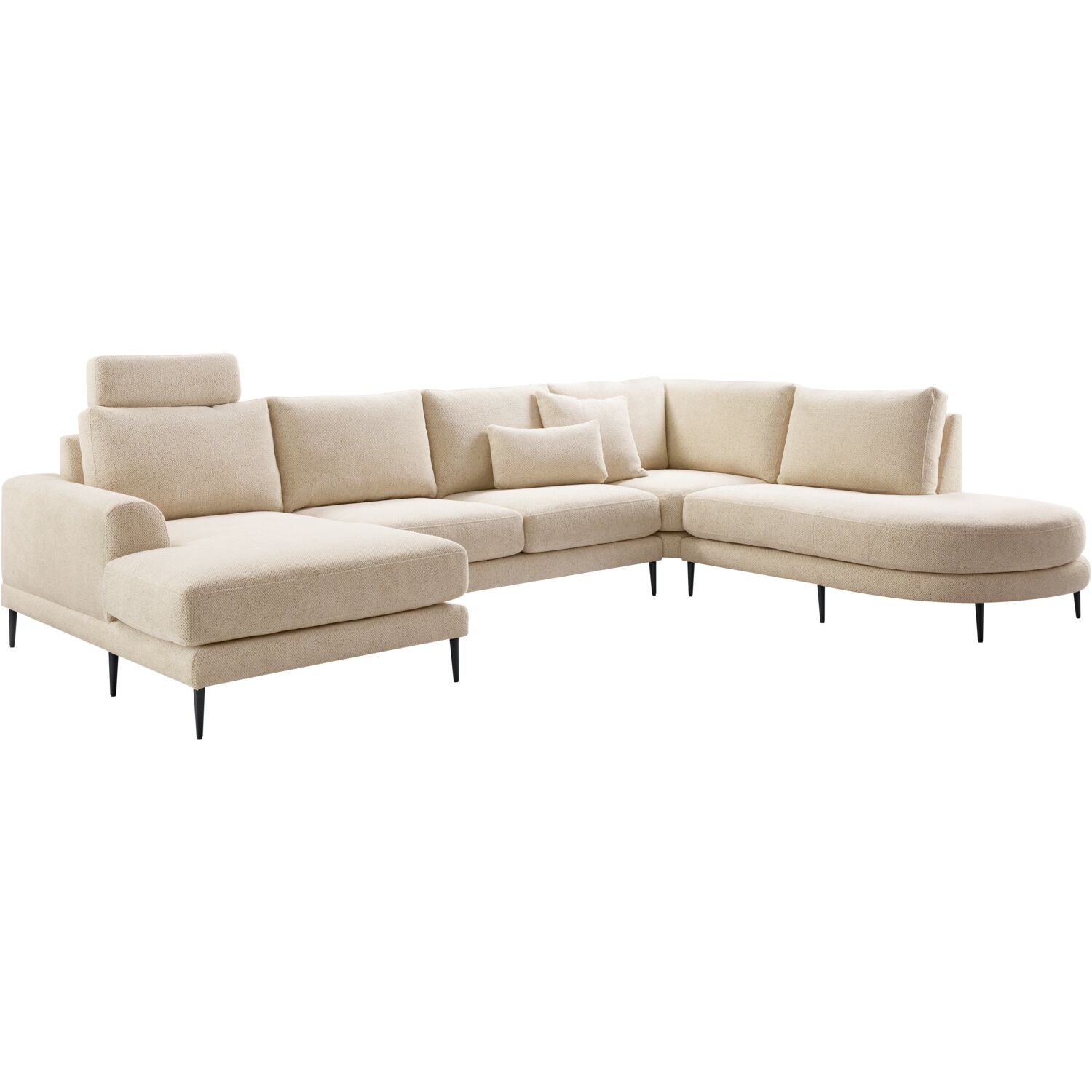 Hoekbank Aziri pocketveren met visco ecru