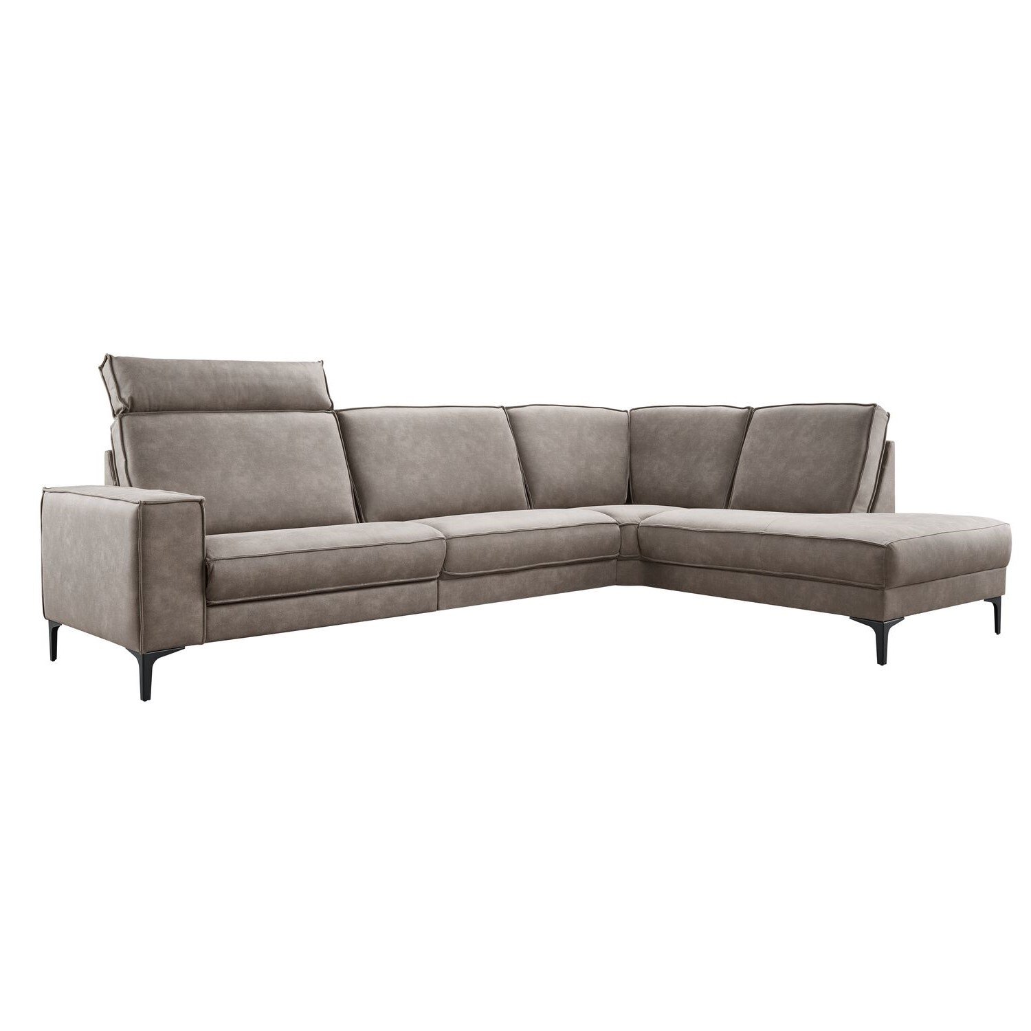 Hoekbank Barrio met relaxfunctie pocketvering met HR schuim in zitting cacao