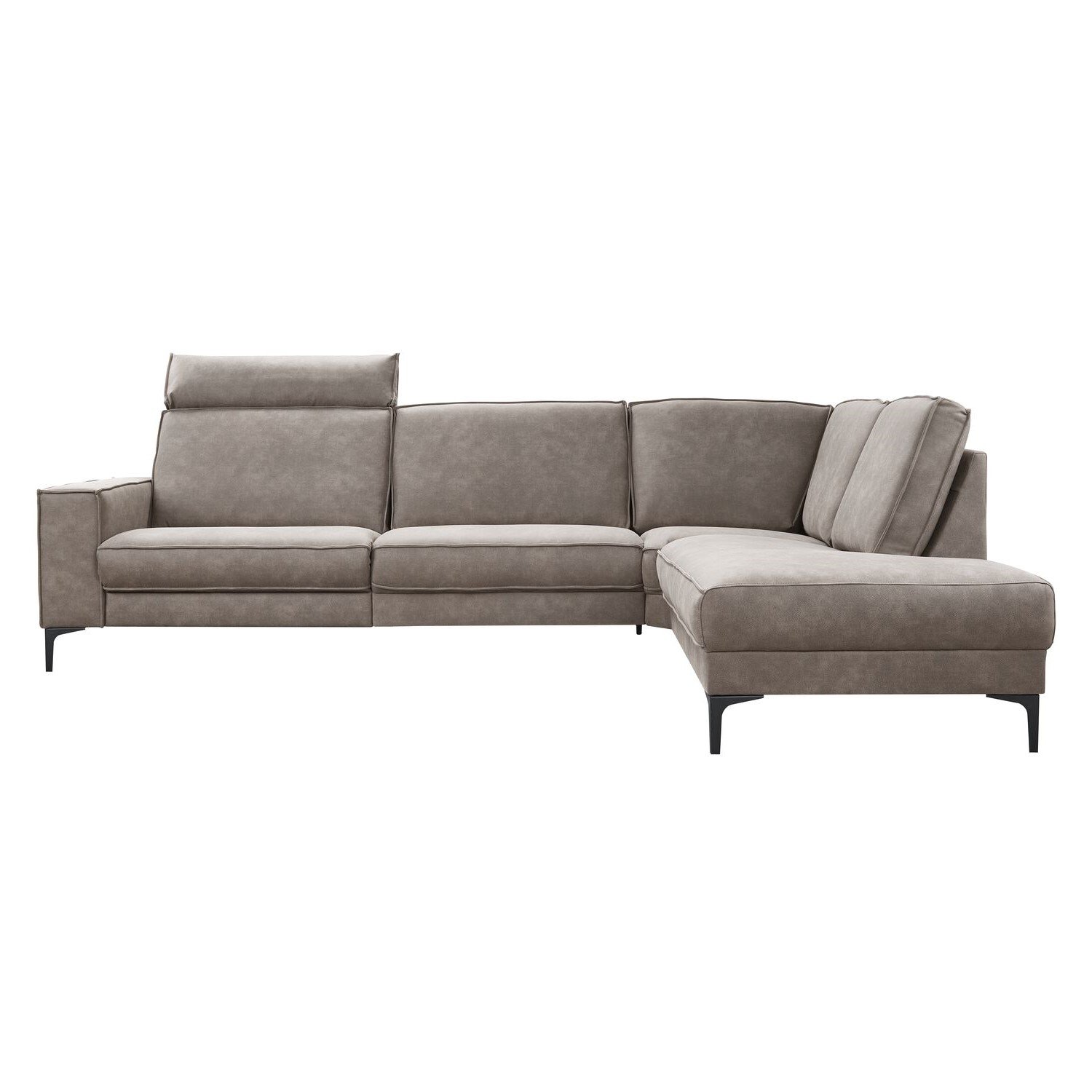 Hoekbank Barrio met relaxfunctie pocketvering met HR schuim in zitting cacao