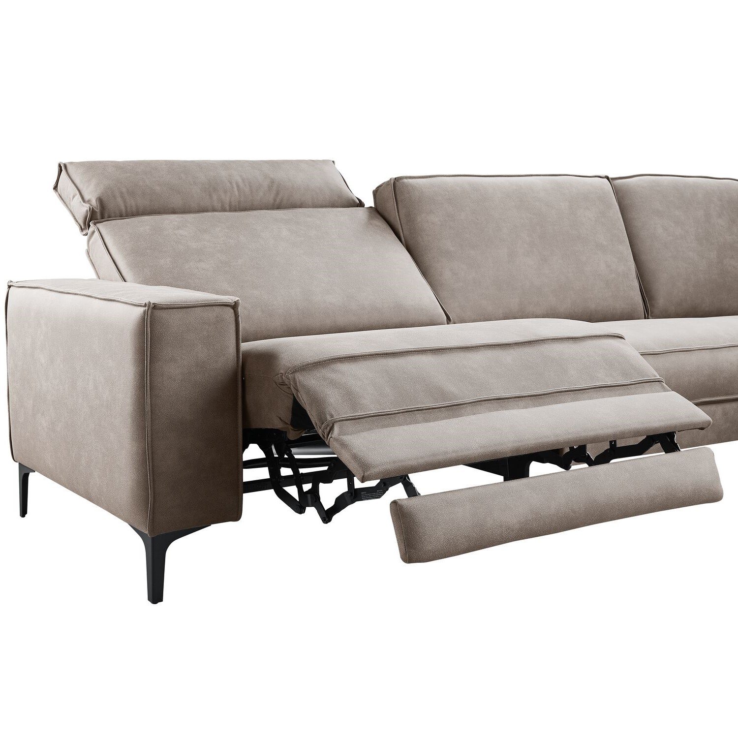 Hoekbank Barrio met relaxfunctie pocketvering met HR schuim in zitting cacao