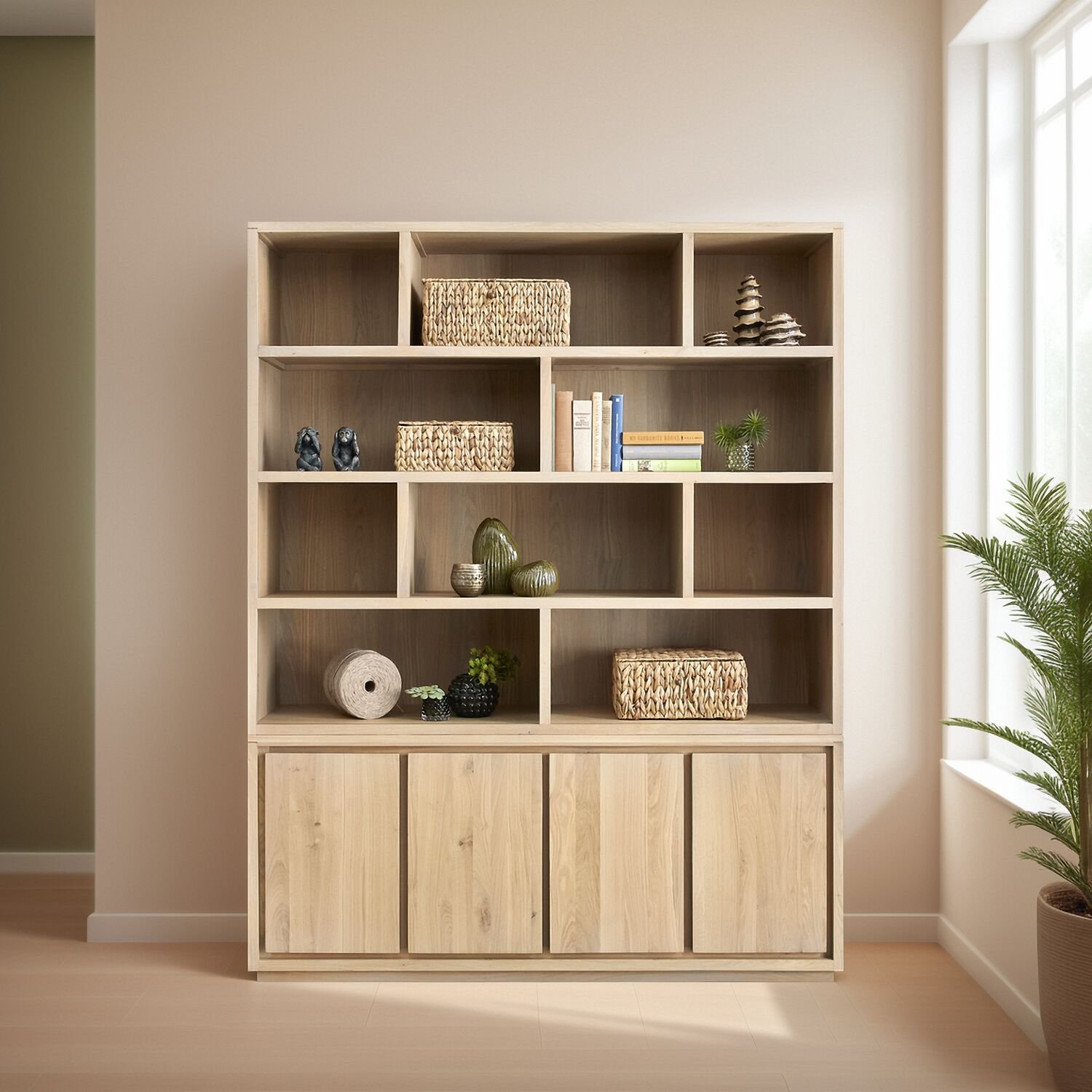 Boekenkast Lavio 210x164 natural grey