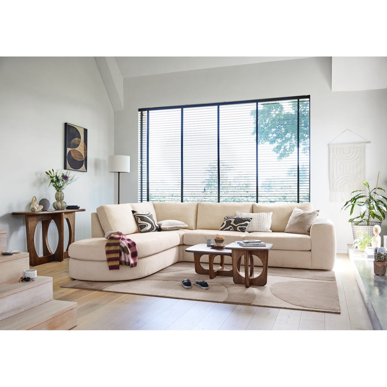 Hoekbank Azara HR i.c.m. traagschuim, beige