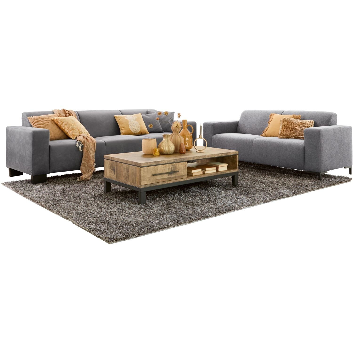 2,5 zitsbank Alpa HR-schuim, antraciet