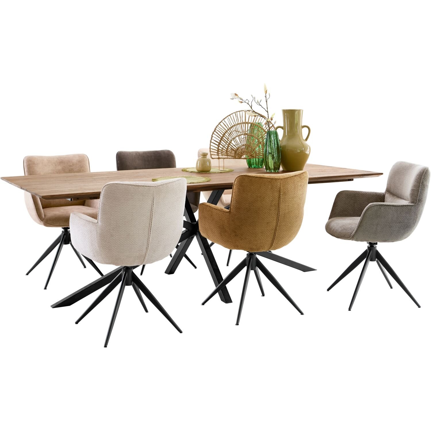 Eettafel Romaro 240 x 100 teak mix rough