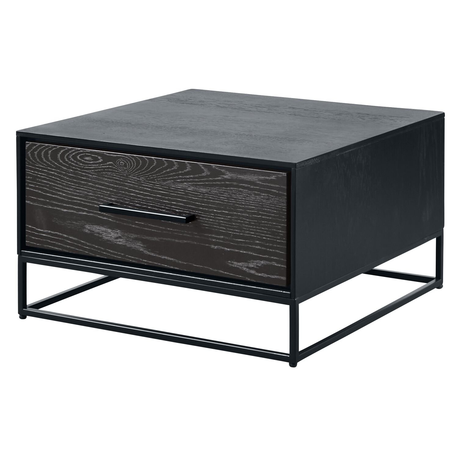 Salontafel Vinito 65 x 65 eiken fineer zwart