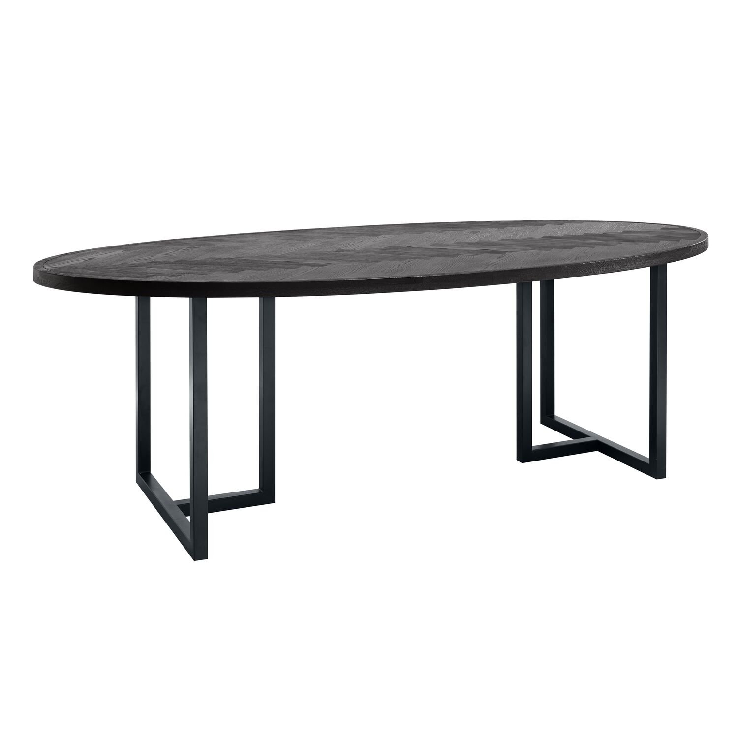 Eettafel Vinito 230 cm zwart visgraatmotief