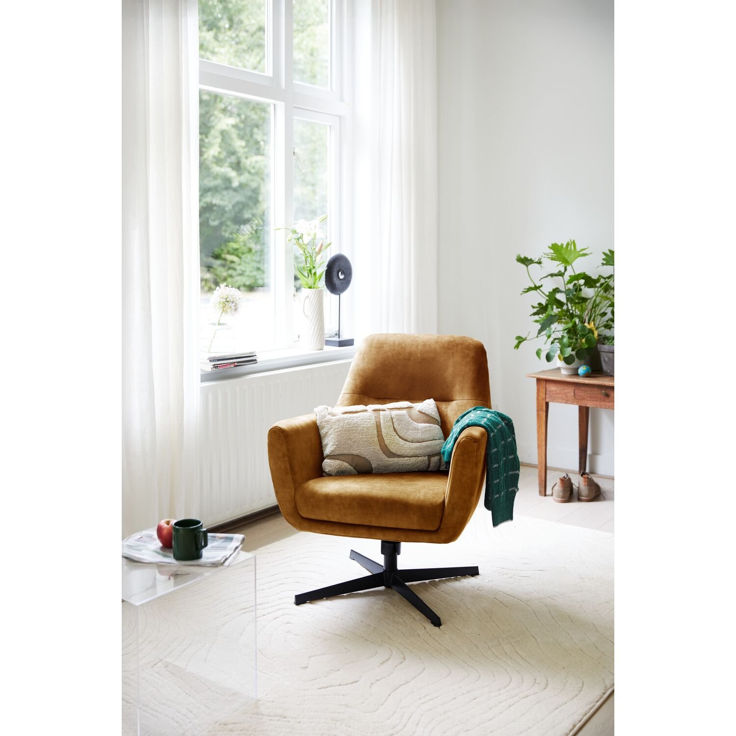 Draaifauteuil Tarkio cognac