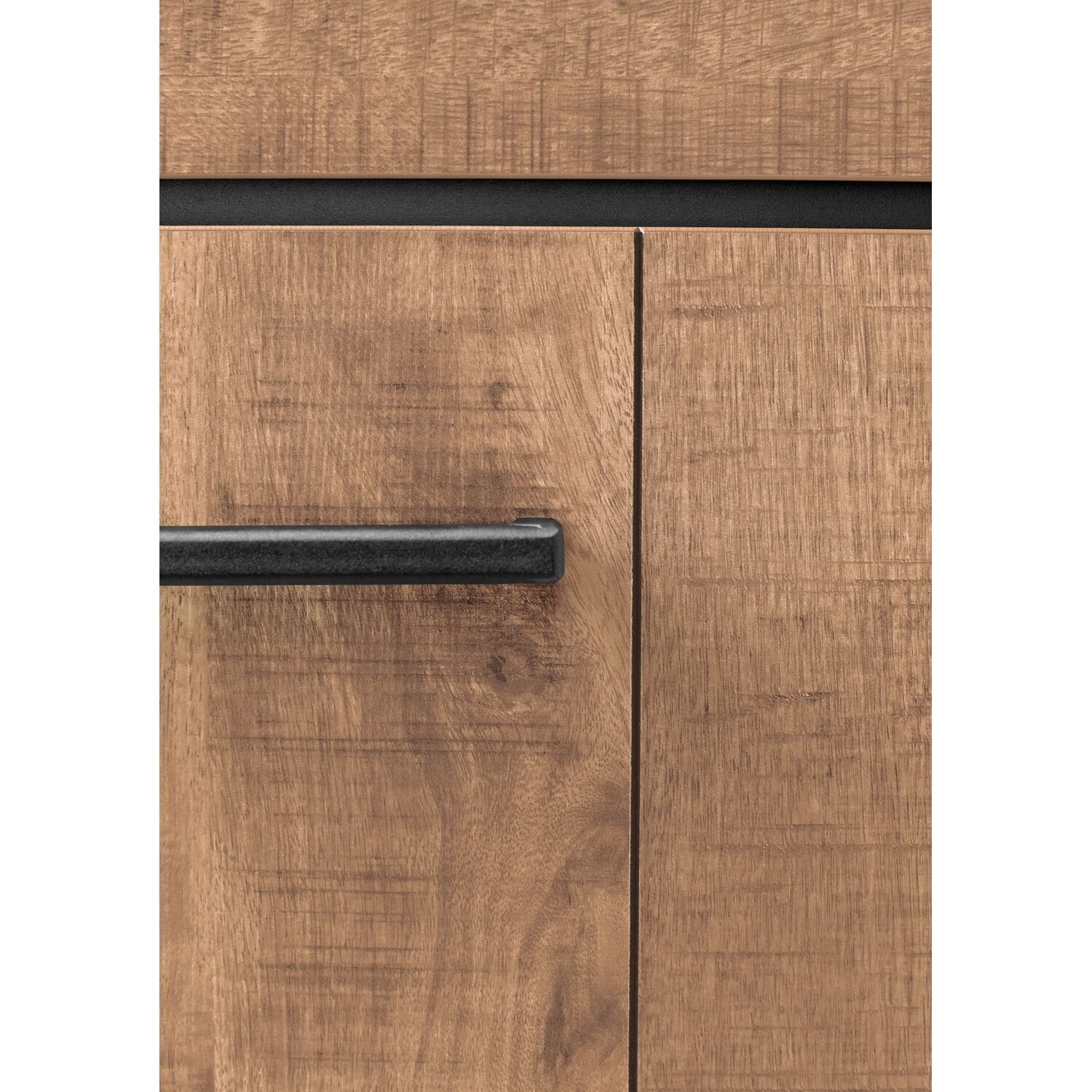 Vitrinekast Mantera 2 glas deuren 2 deuren 3 lades 3 open vakken dark mango