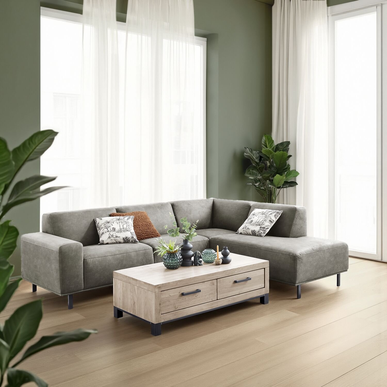 Hoekbank Pantini polyether zitting graphite