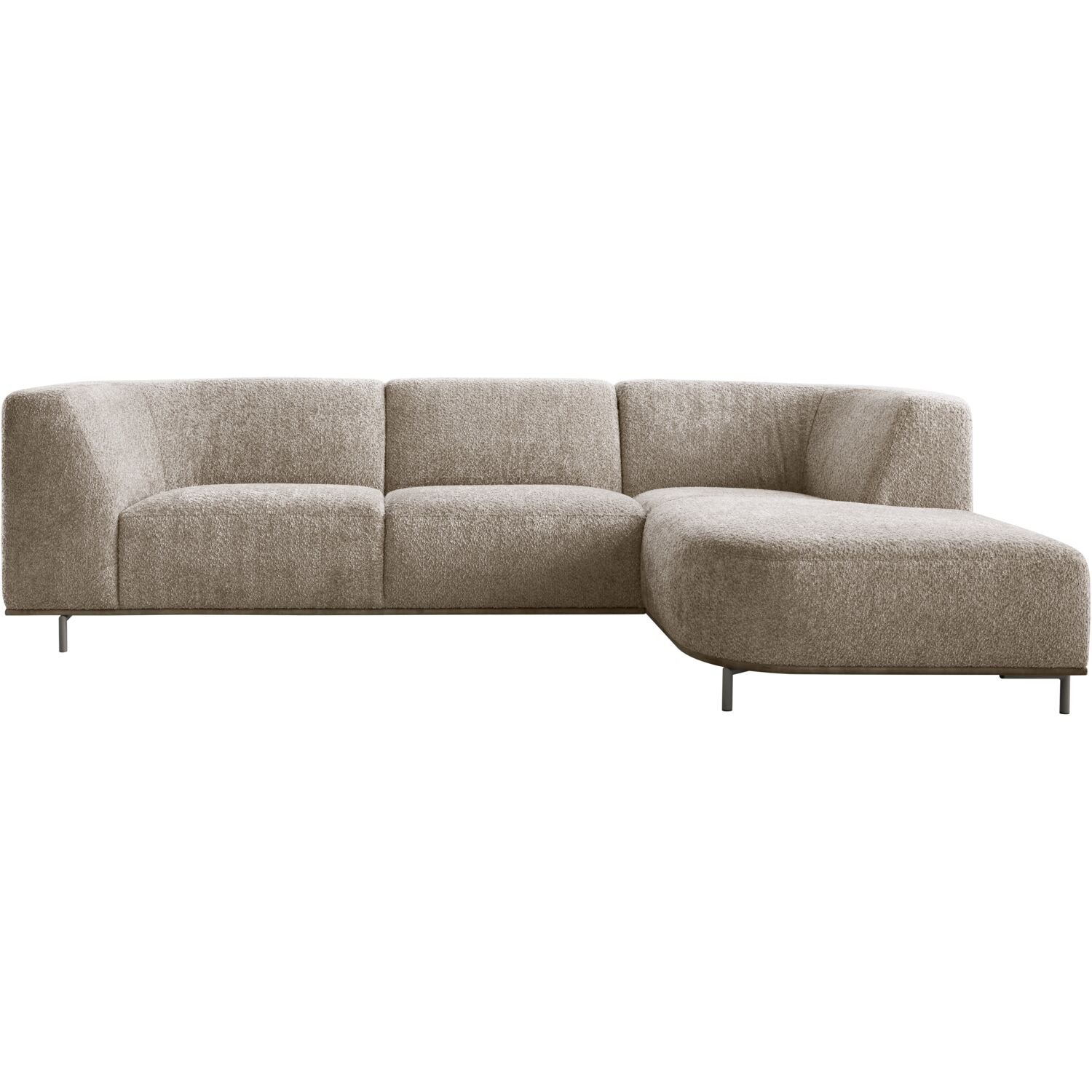 Hoekbank Pantini pocketvering met traagschuim in taupe