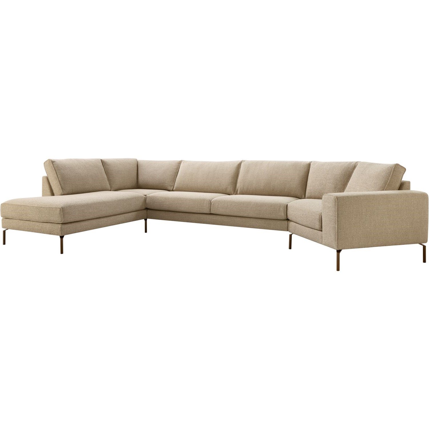Hoekbank Linoza pocketvering met bonellvering en traagschuim in liver