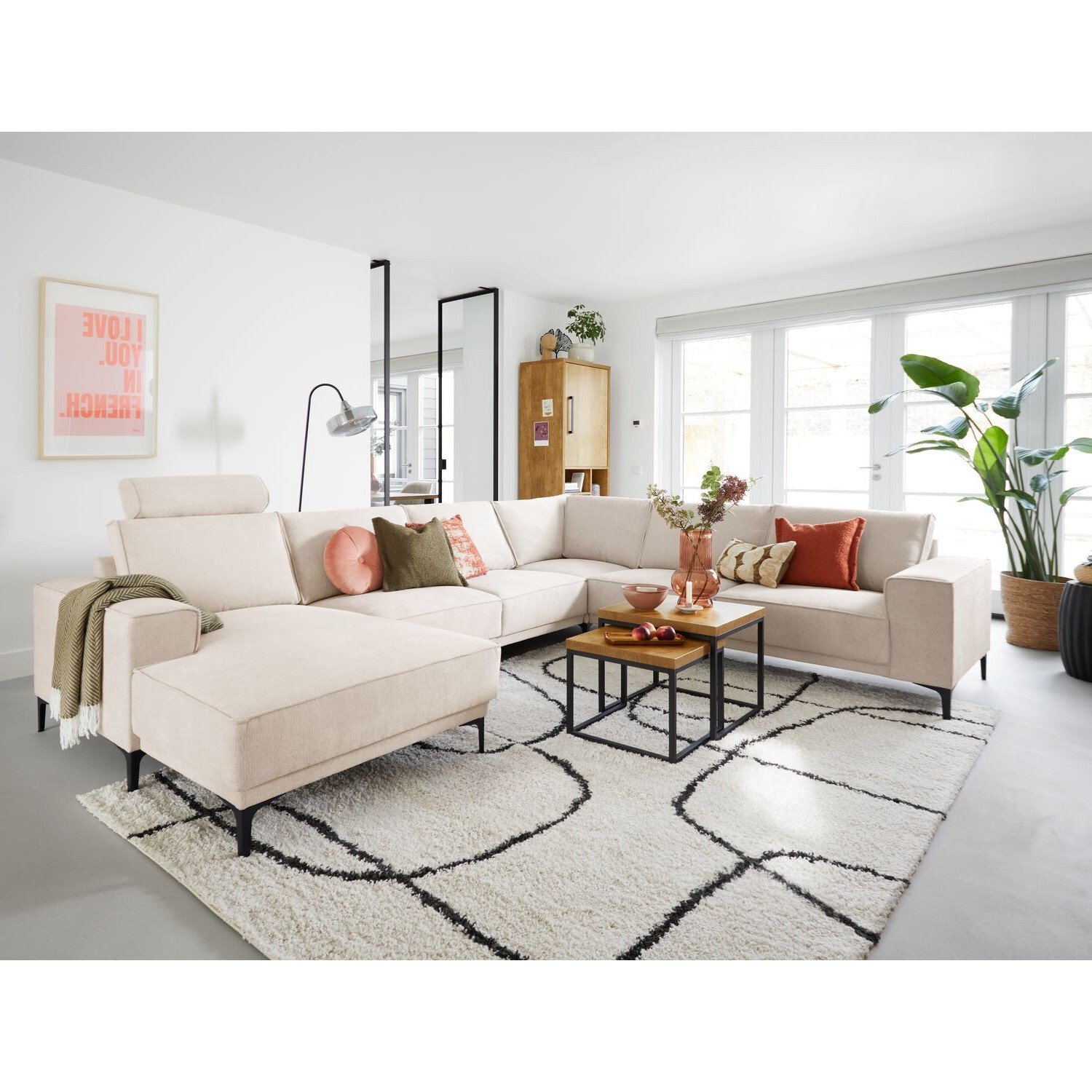 Hoekbank Calira HR schuim Naturel