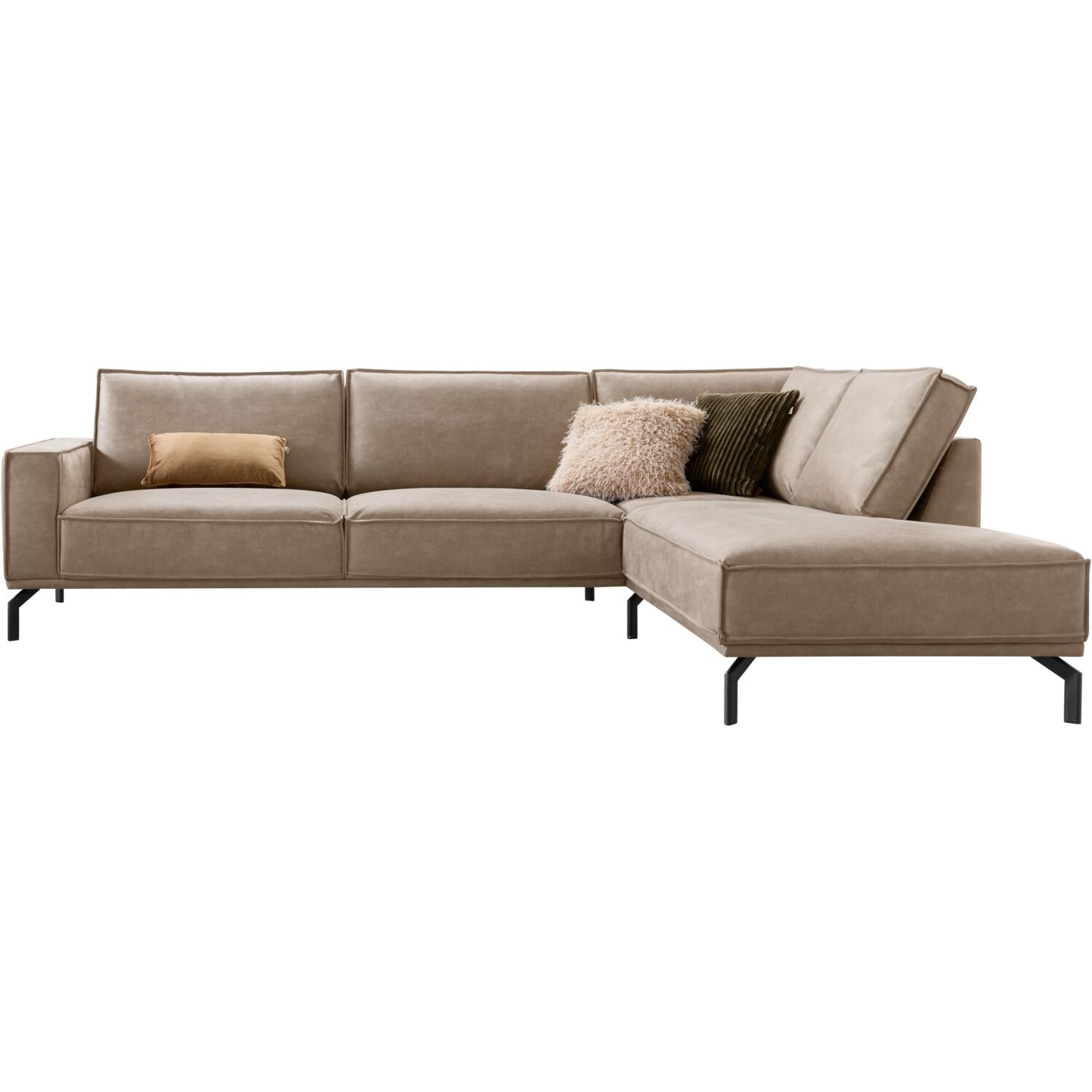 Hoekbank Alburg HR koudschuim in bruin/grijs