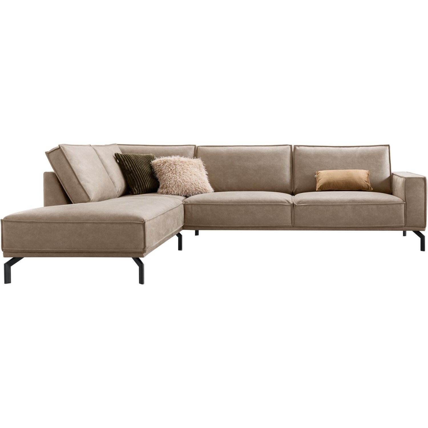 Hoekbank Alburg HR koudschuim in bruin/grijs