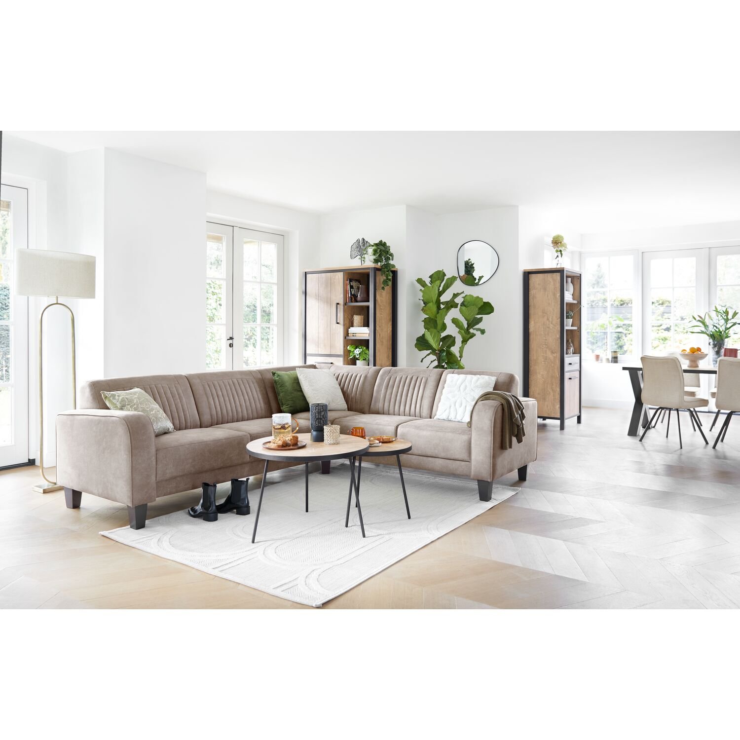 Hoekbank Mills HR en Visco schuim zitting Clay