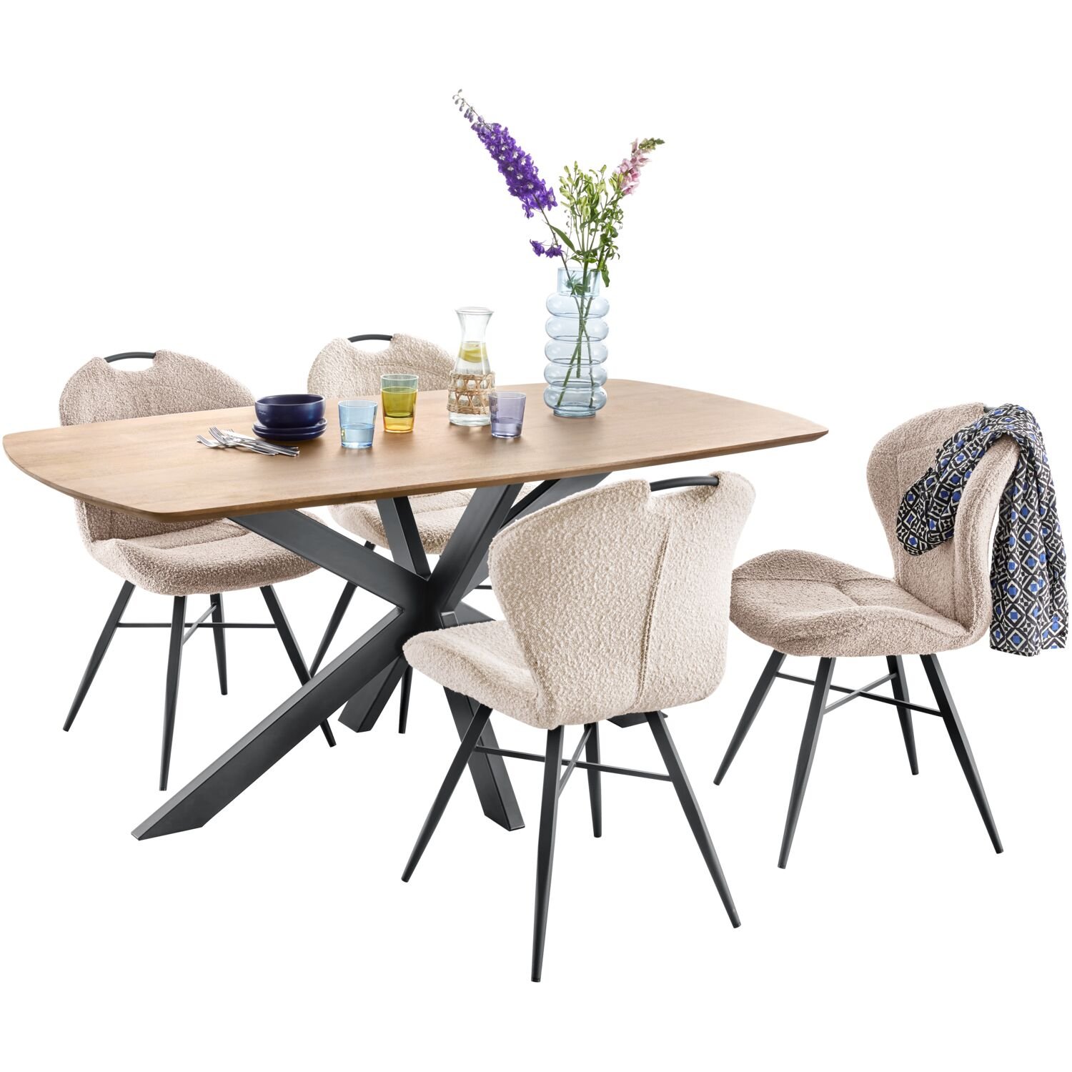 Eettafel Nocona 180 cm mangohout donkerbruin